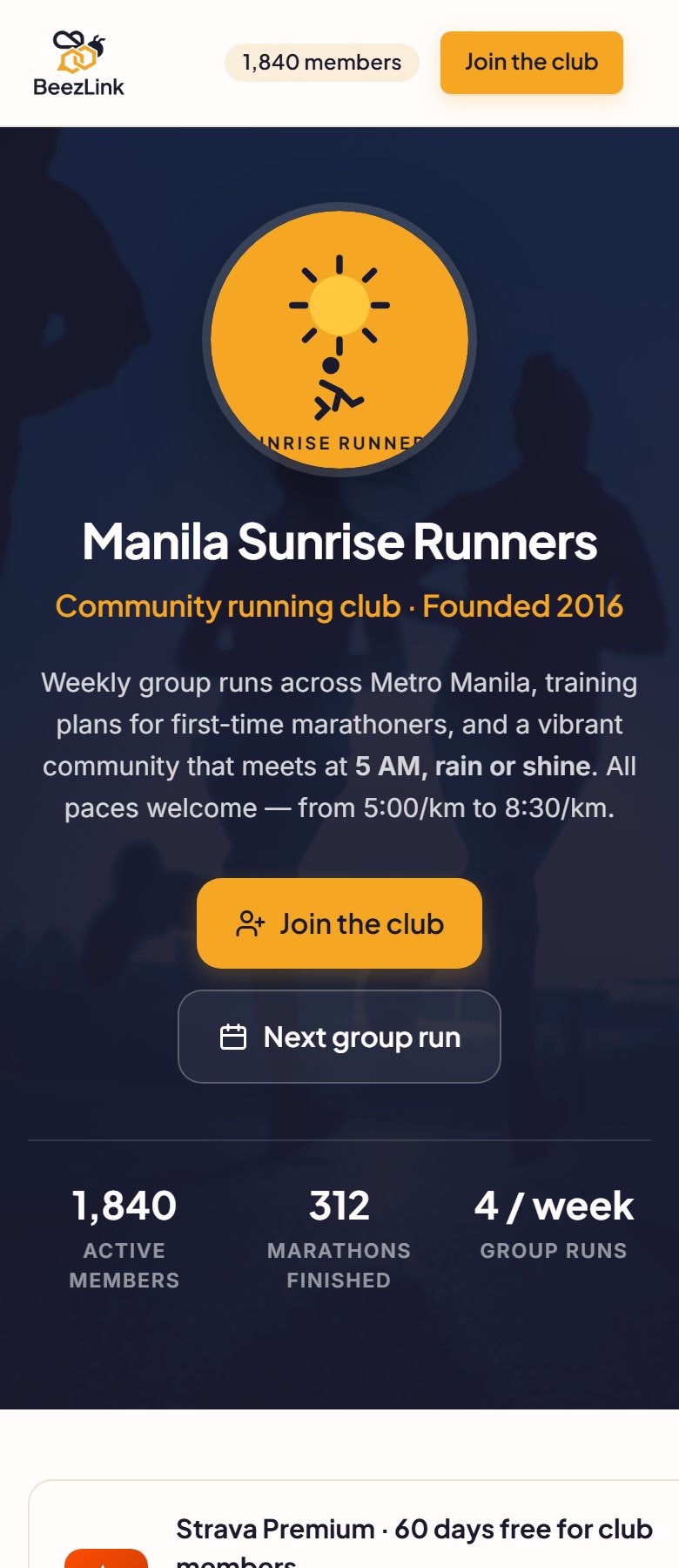 Manila Sunrise Runners template preview