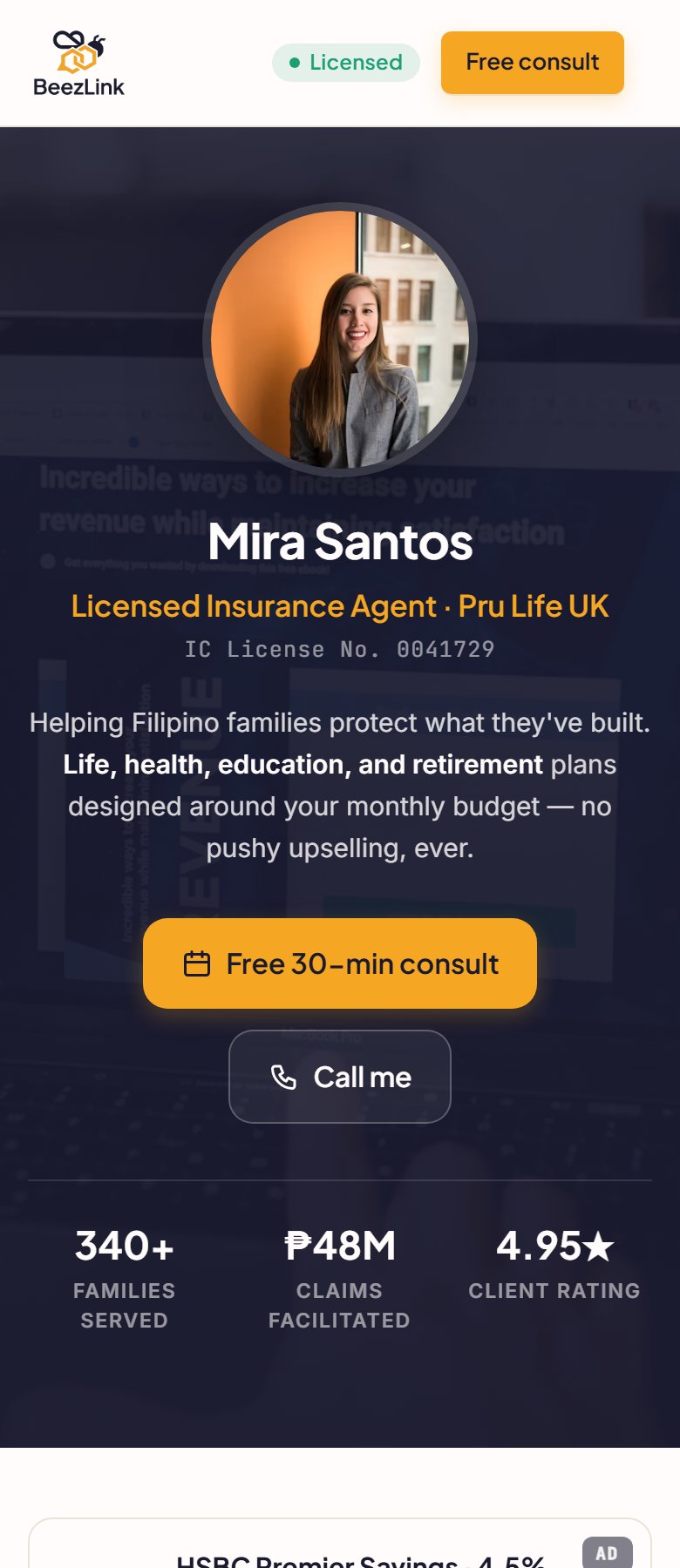 Mira Santos template preview