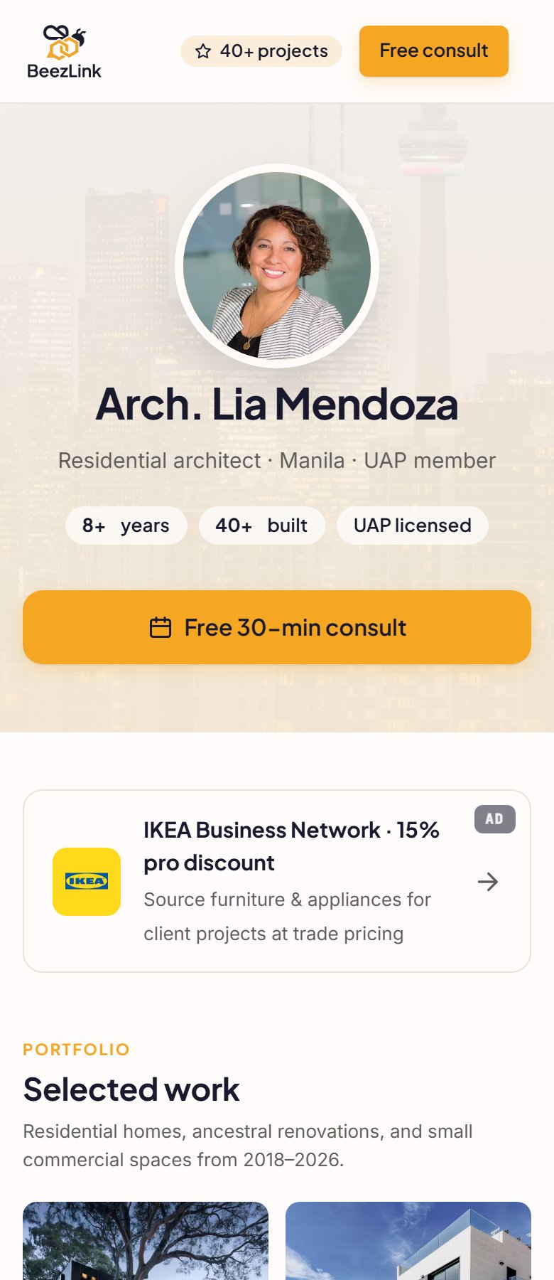 Arch. Lia Mendoza template preview