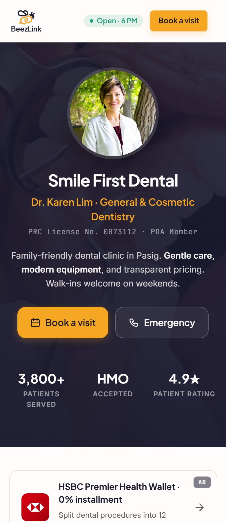 Smile First Dental template preview