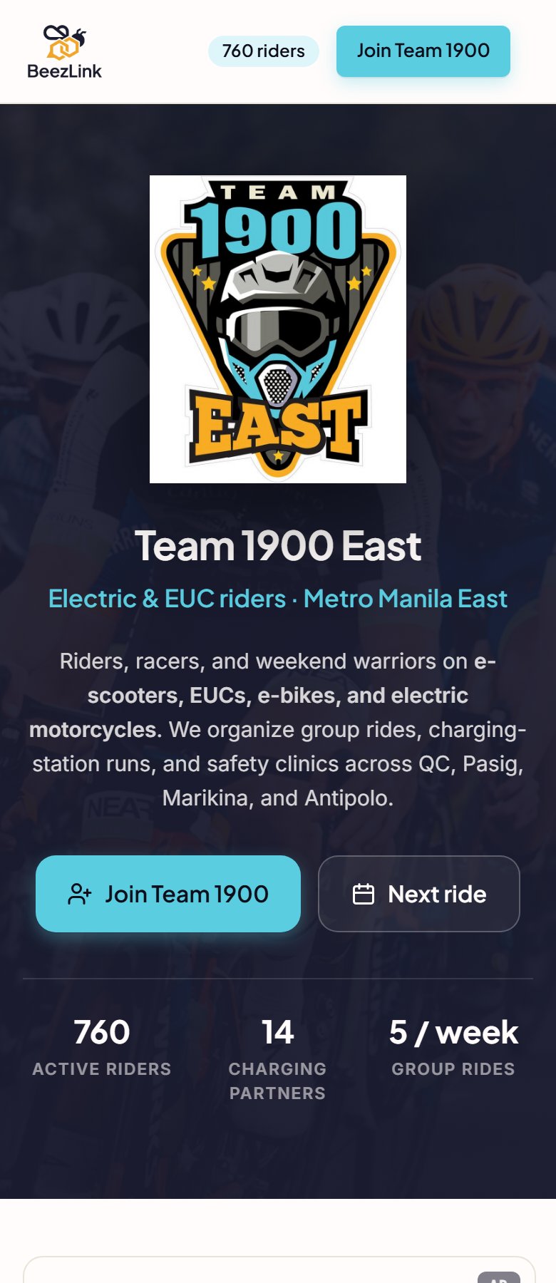 Team 1900 East template preview
