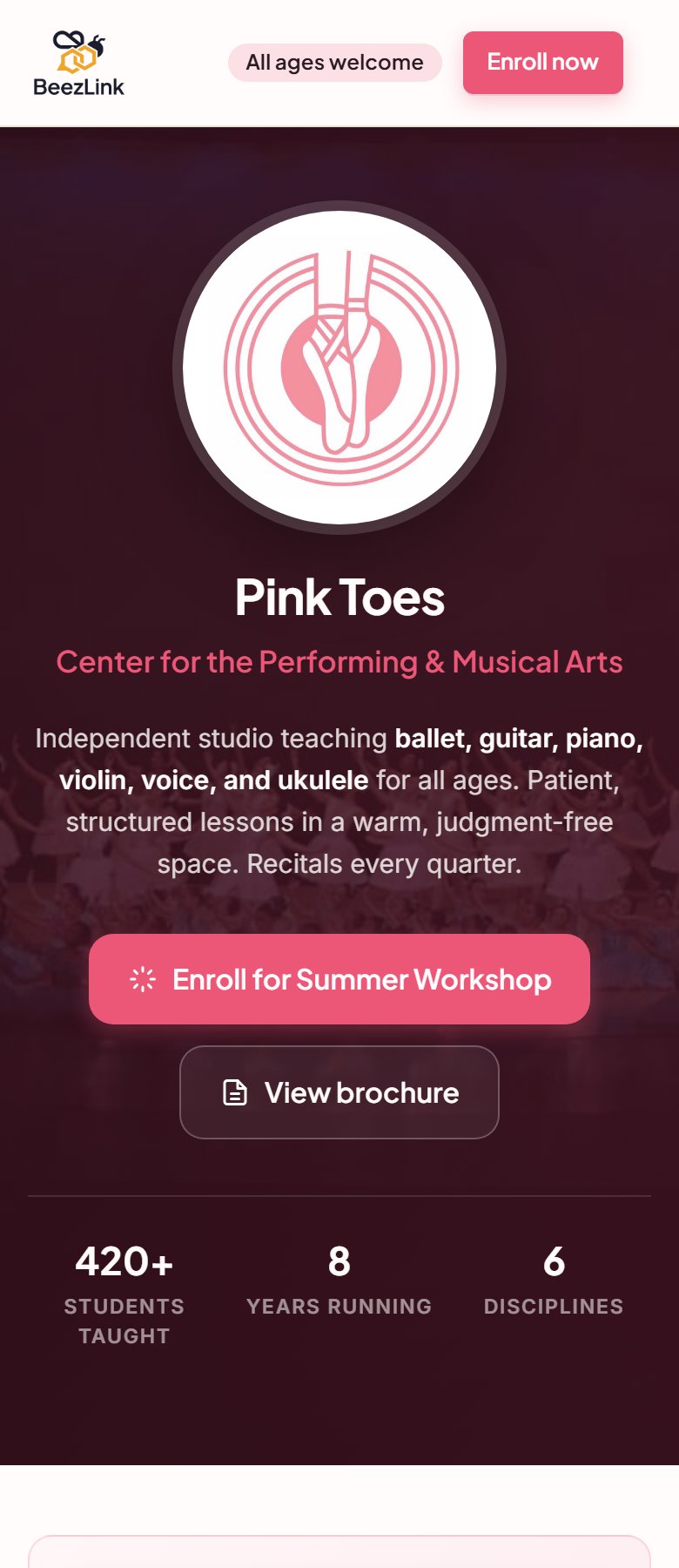 Pink Toes template preview