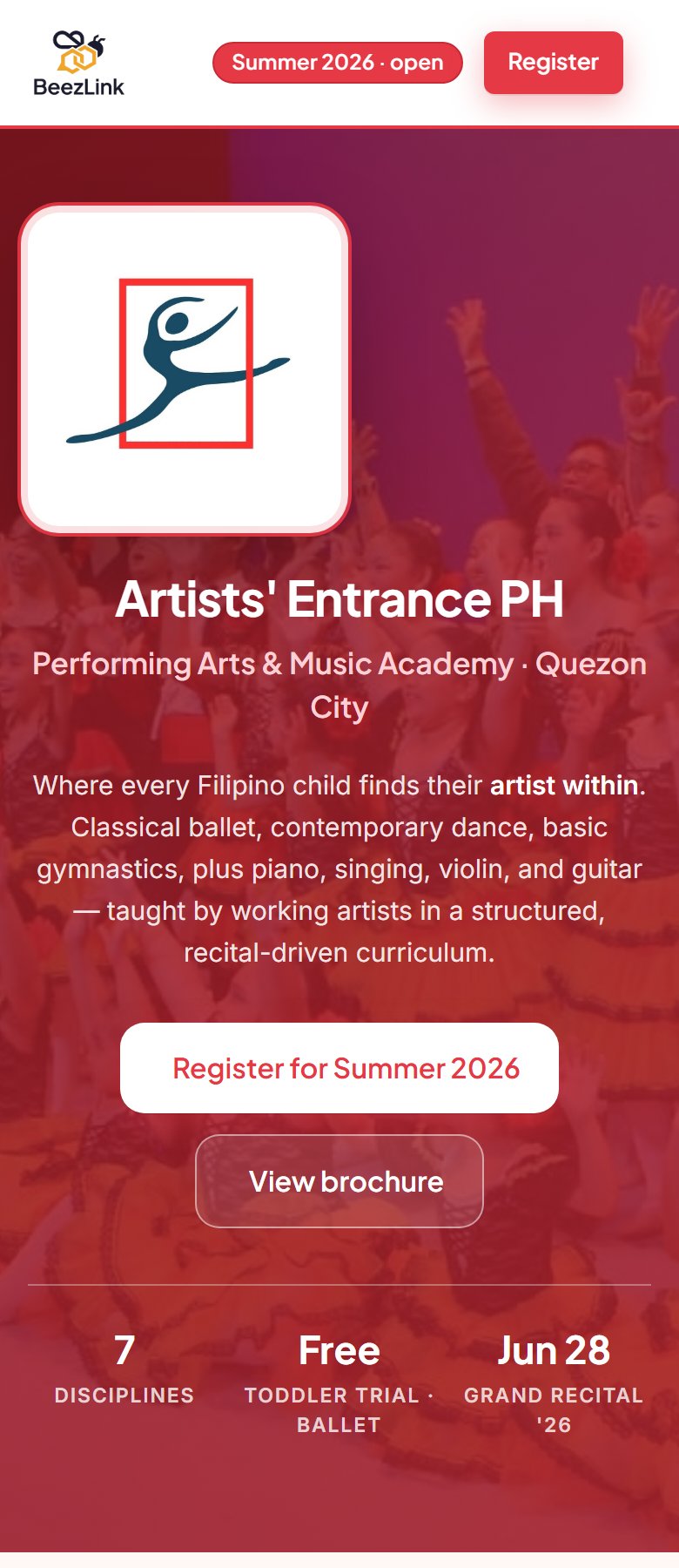 Artists' Entrance PH template preview